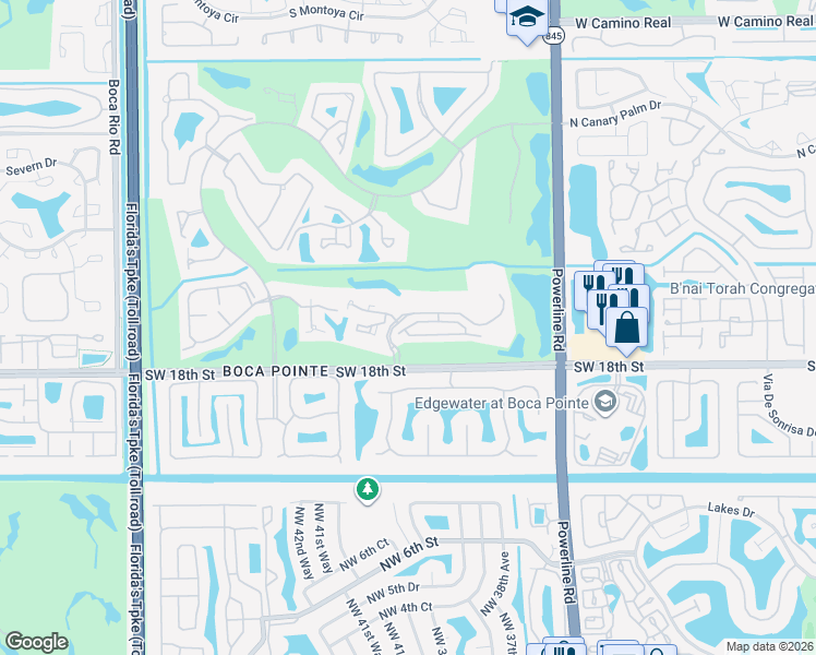 map of restaurants, bars, coffee shops, grocery stores, and more near 14133 Panache Way in Boca Raton
