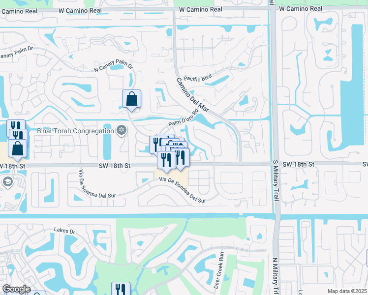 map of restaurants, bars, coffee shops, grocery stores, and more near 23212 Island View in Boca Raton