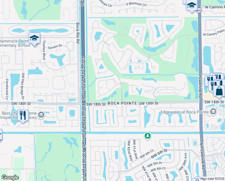 map of restaurants, bars, coffee shops, grocery stores, and more near 7752 La Mirada Drive in Boca Raton