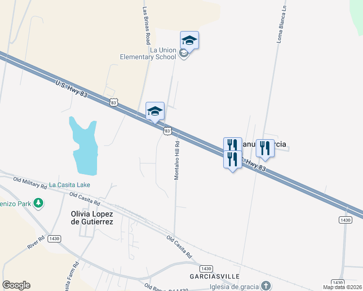 map of restaurants, bars, coffee shops, grocery stores, and more near 6324 U.S. 83 in Rio Grande City