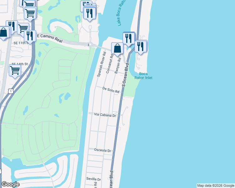 map of restaurants, bars, coffee shops, grocery stores, and more near in Boca Raton