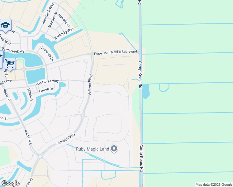 map of restaurants, bars, coffee shops, grocery stores, and more near Camp Keais Road in Immokalee