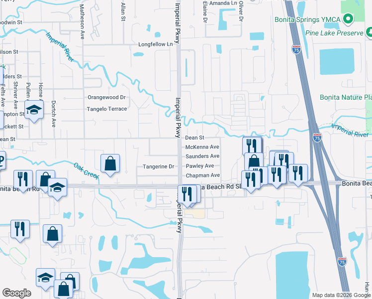 map of restaurants, bars, coffee shops, grocery stores, and more near 11536 McKenna Avenue in Bonita Springs