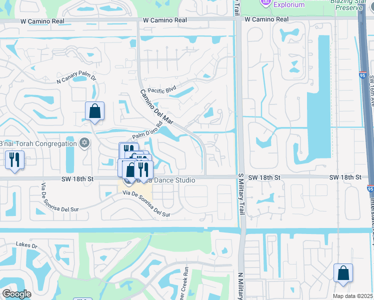 map of restaurants, bars, coffee shops, grocery stores, and more near 23186 L'Ermitage Circle in Boca Raton