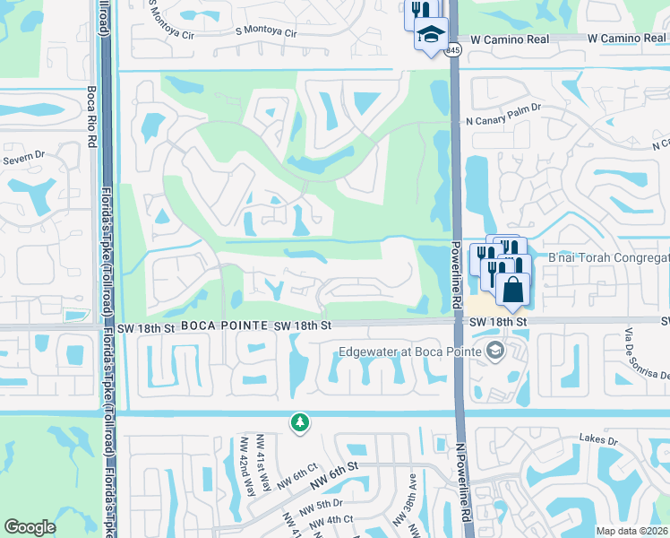 map of restaurants, bars, coffee shops, grocery stores, and more near 7235 Promenade Drive in Boca Raton