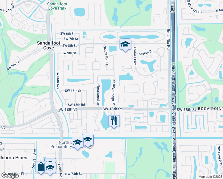 map of restaurants, bars, coffee shops, grocery stores, and more near 23125 Old Inlet Bridge Dr in Boca Raton