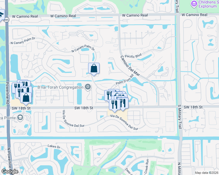 map of restaurants, bars, coffee shops, grocery stores, and more near 6114 Royal Lytham Drive in Boca Raton