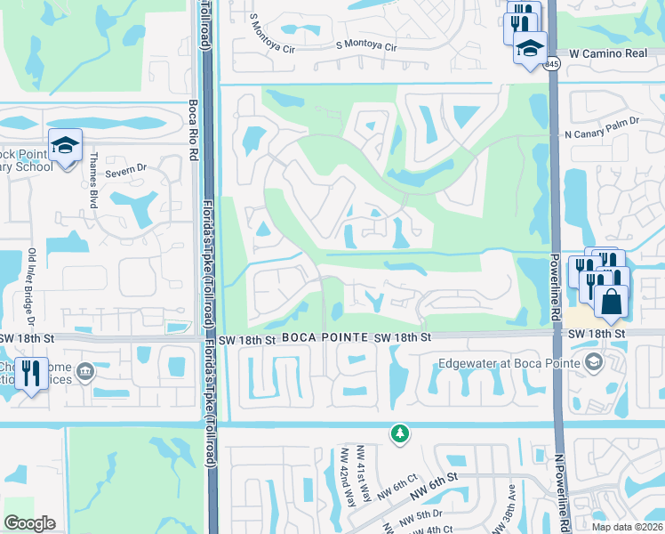 map of restaurants, bars, coffee shops, grocery stores, and more near 7659 Cinebar Drive in Boca Raton