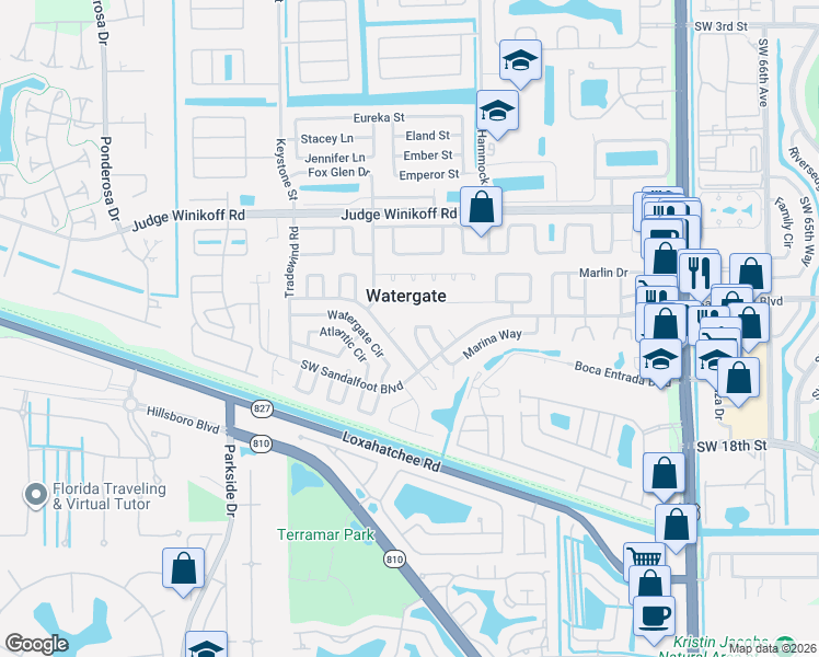 map of restaurants, bars, coffee shops, grocery stores, and more near in Watergate