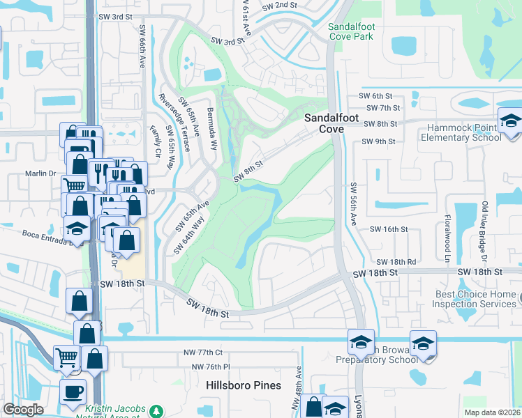 map of restaurants, bars, coffee shops, grocery stores, and more near 10043 Akenside Drive in Boca Raton