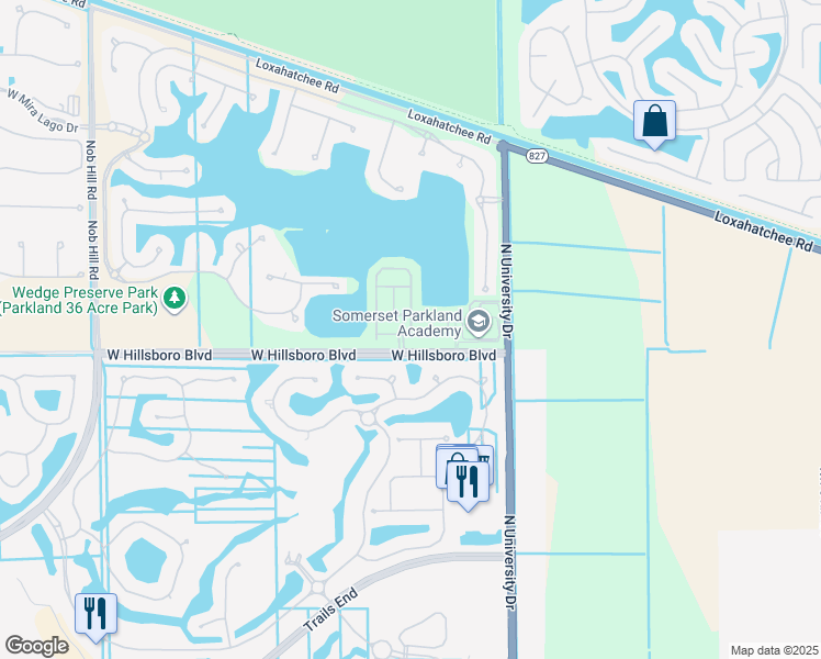 map of restaurants, bars, coffee shops, grocery stores, and more near 8444 Lakeview Trail in Pompano Beach