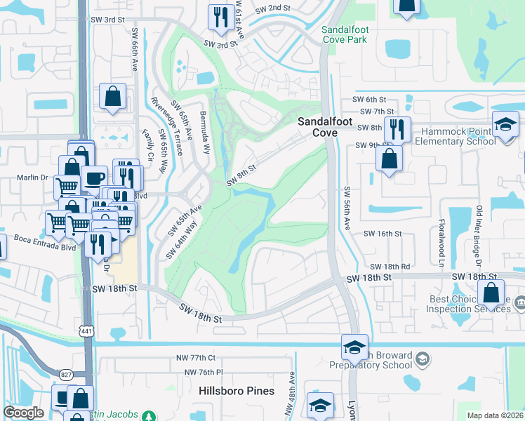map of restaurants, bars, coffee shops, grocery stores, and more near 10030 Akenside Drive in Boca Raton