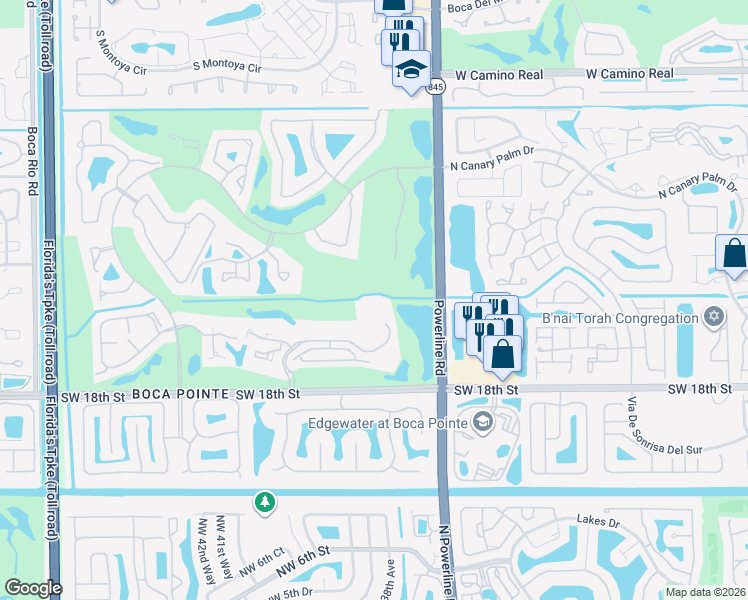 map of restaurants, bars, coffee shops, grocery stores, and more near 7137 Promenade Drive in Boca Raton