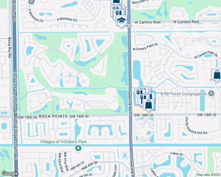 map of restaurants, bars, coffee shops, grocery stores, and more near 7137 Promenade Drive in Boca Raton