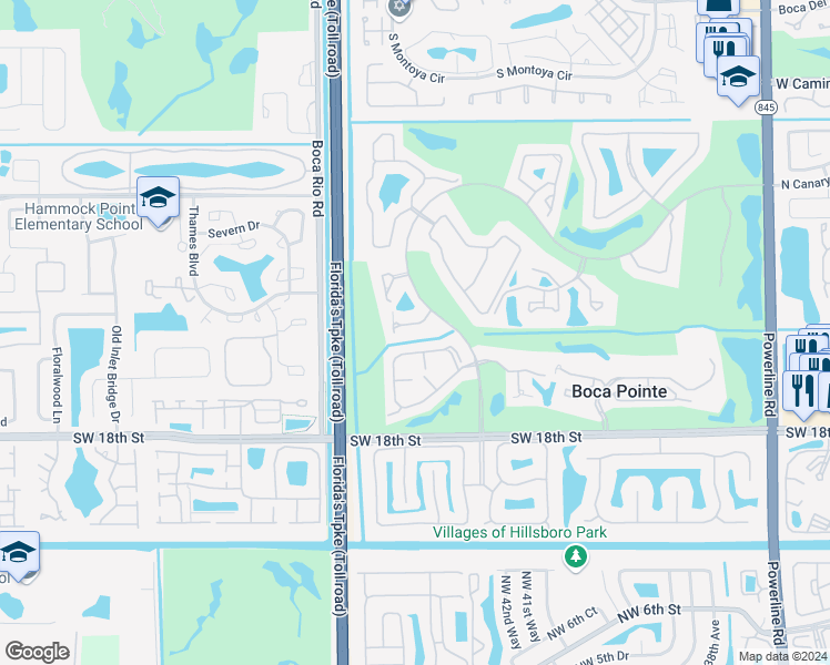 map of restaurants, bars, coffee shops, grocery stores, and more near 7872 Seville Place in Boca Raton