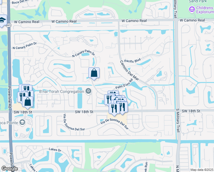 map of restaurants, bars, coffee shops, grocery stores, and more near 6123 Golf Vista Way in Boca Raton