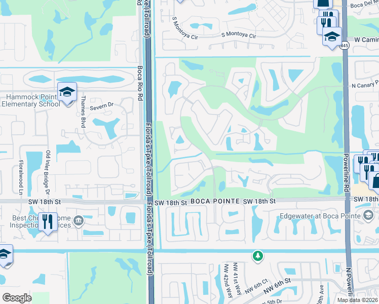 map of restaurants, bars, coffee shops, grocery stores, and more near 7872 Seville Place in Boca Raton