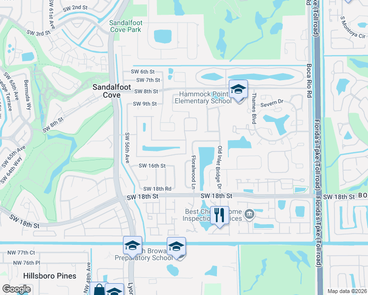 map of restaurants, bars, coffee shops, grocery stores, and more near 8734 Chunnel Drive in Boca Raton