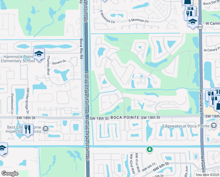map of restaurants, bars, coffee shops, grocery stores, and more near 7872 Seville Place in Boca Raton