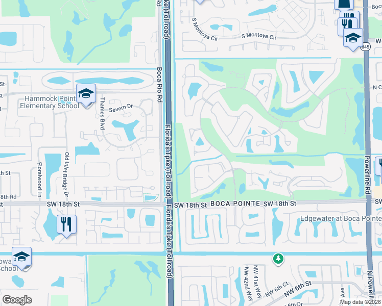 map of restaurants, bars, coffee shops, grocery stores, and more near 7890 Seville Place in Boca Raton
