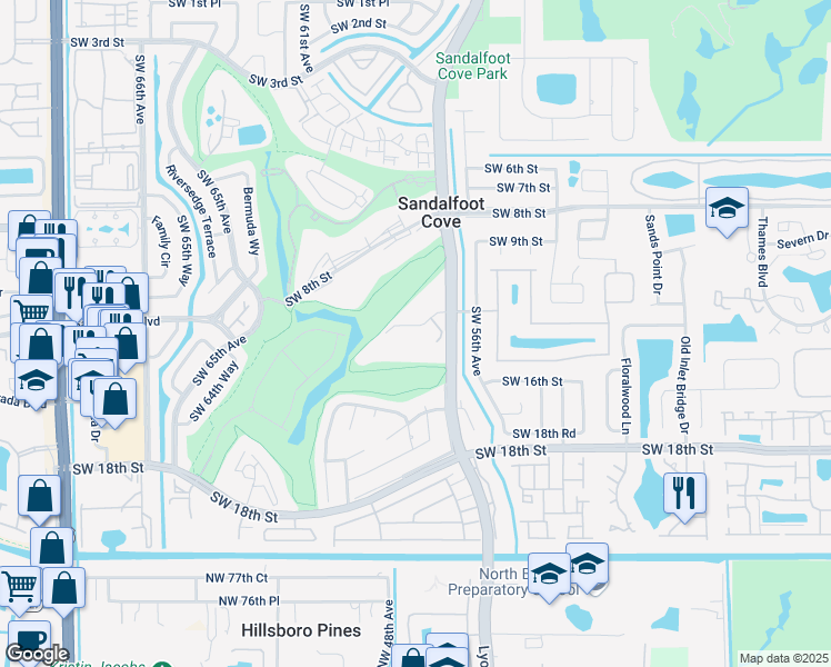 map of restaurants, bars, coffee shops, grocery stores, and more near 9260 Southwest 14th Street in Boca Raton