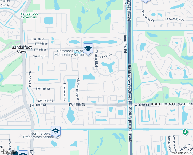 map of restaurants, bars, coffee shops, grocery stores, and more near 8188 Thames Boulevard in Boca Raton