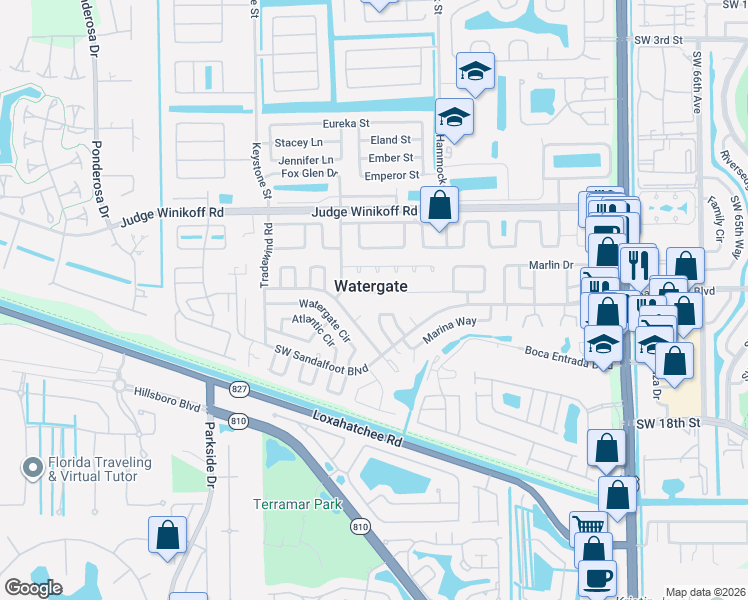 map of restaurants, bars, coffee shops, grocery stores, and more near in Watergate