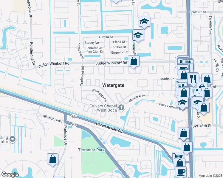 map of restaurants, bars, coffee shops, grocery stores, and more near 10654 South 228th Lane in Boca Raton