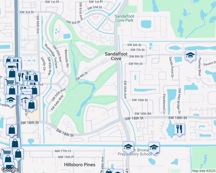map of restaurants, bars, coffee shops, grocery stores, and more near 9260 Southwest 14th Street in Boca Raton