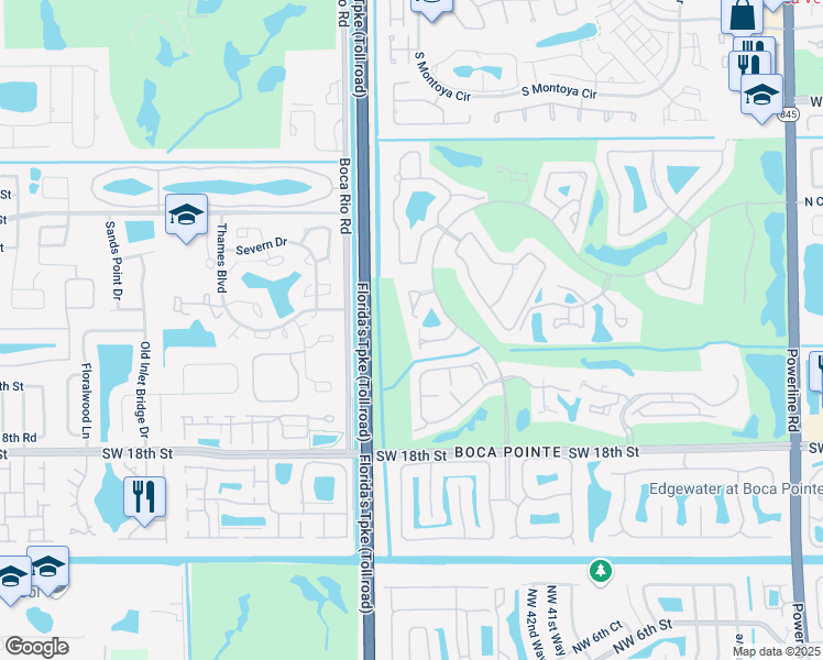 map of restaurants, bars, coffee shops, grocery stores, and more near 7890 Seville Place in Boca Raton