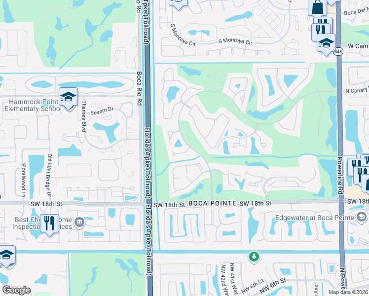 map of restaurants, bars, coffee shops, grocery stores, and more near 7872 Seville Place in Boca Raton