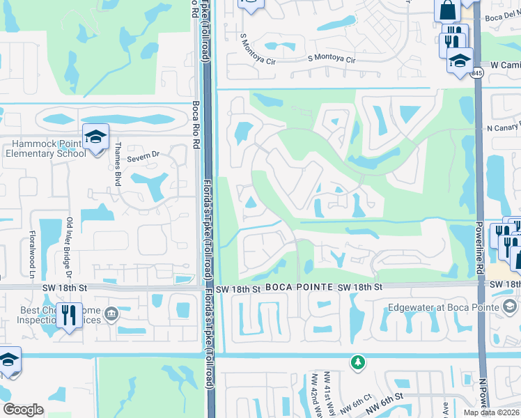 map of restaurants, bars, coffee shops, grocery stores, and more near 7872 Seville Place in Boca Raton