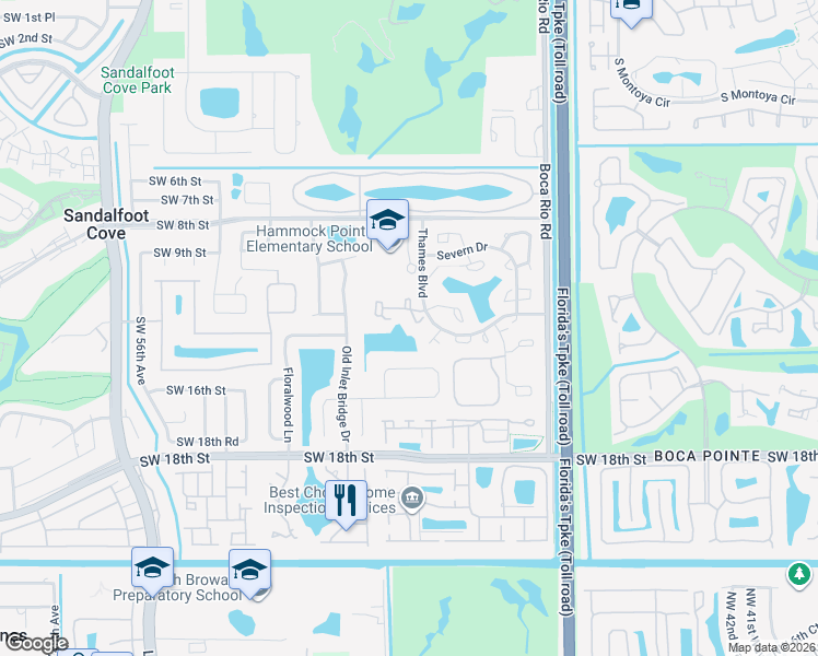 map of restaurants, bars, coffee shops, grocery stores, and more near 8188 Thames Boulevard in Boca Raton