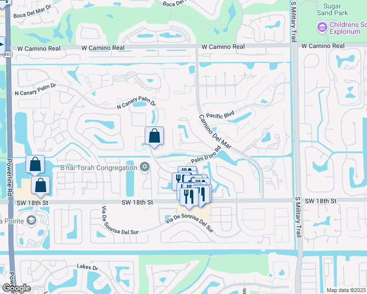 map of restaurants, bars, coffee shops, grocery stores, and more near 6123 Golf Vista Way in Boca Raton