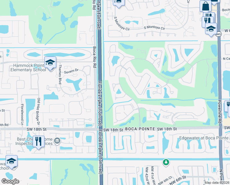 map of restaurants, bars, coffee shops, grocery stores, and more near 7890 Seville Place in Boca Raton