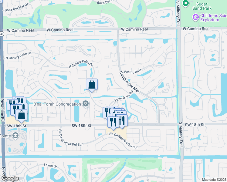 map of restaurants, bars, coffee shops, grocery stores, and more near 6024 Glendale Drive in Boca Raton