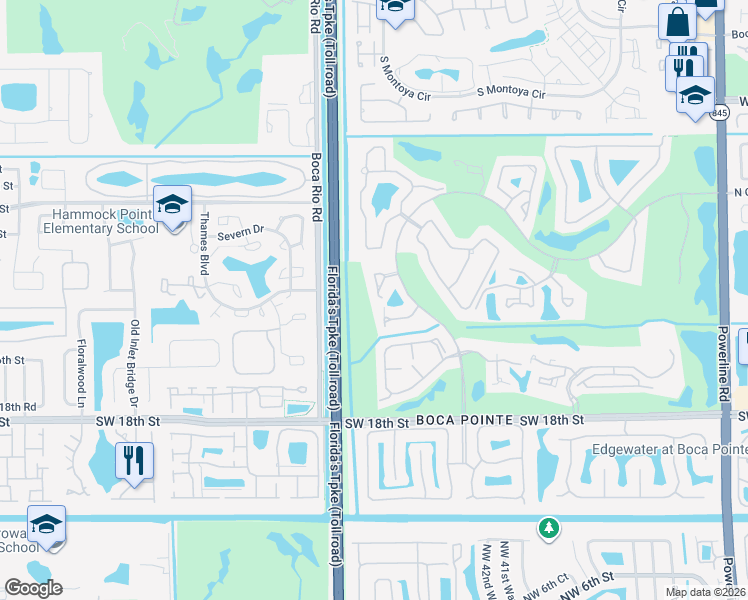 map of restaurants, bars, coffee shops, grocery stores, and more near 7890 Seville Place in Boca Raton