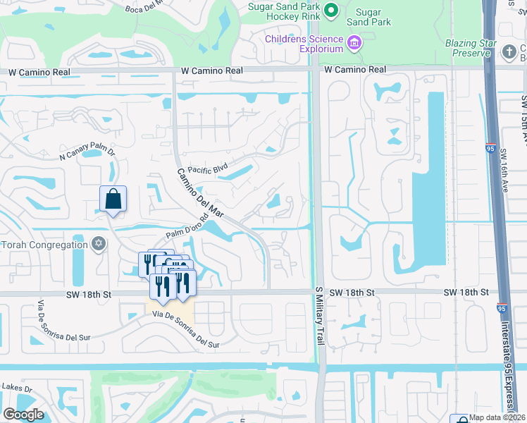 map of restaurants, bars, coffee shops, grocery stores, and more near 5664 Arbor Club Way in Boca Raton