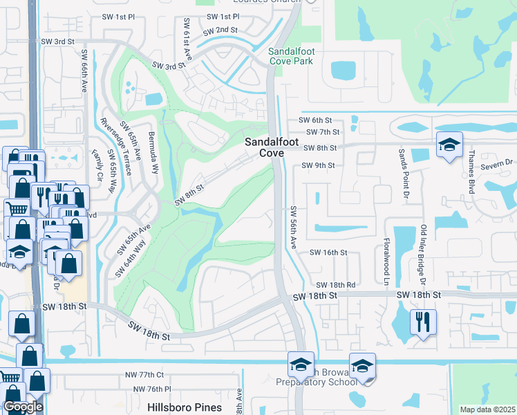 map of restaurants, bars, coffee shops, grocery stores, and more near 9121 Southwest 14th Street in Boca Raton