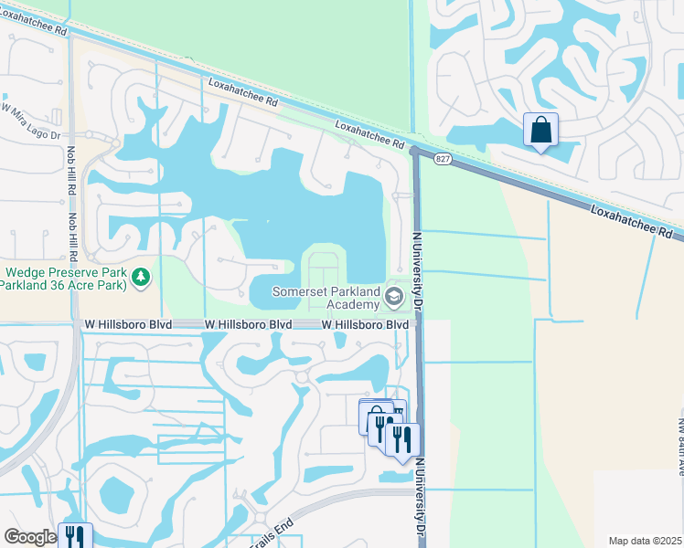 map of restaurants, bars, coffee shops, grocery stores, and more near 8460 Lake Majesty Lane in Parkland