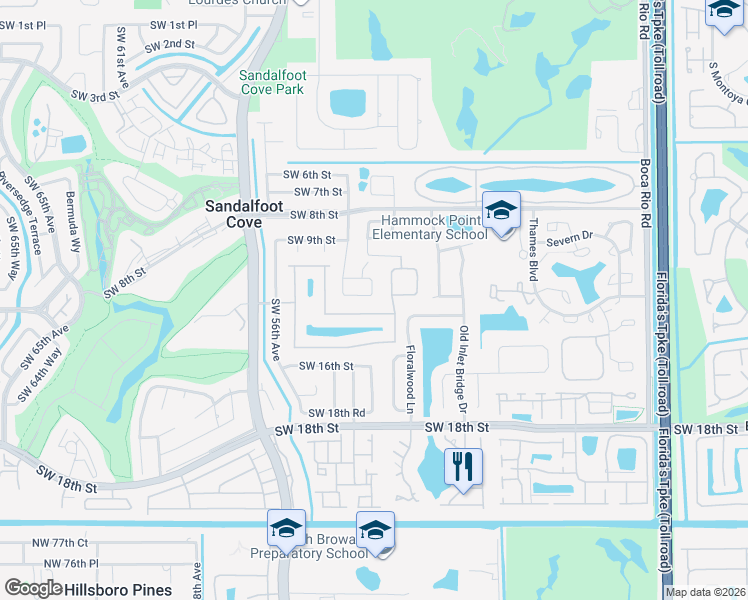 map of restaurants, bars, coffee shops, grocery stores, and more near 8758 Southwest 11th Street in Boca Raton