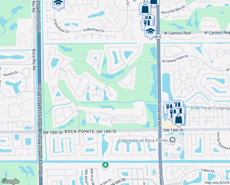 map of restaurants, bars, coffee shops, grocery stores, and more near 22884 El Dorado Drive in Boca Raton