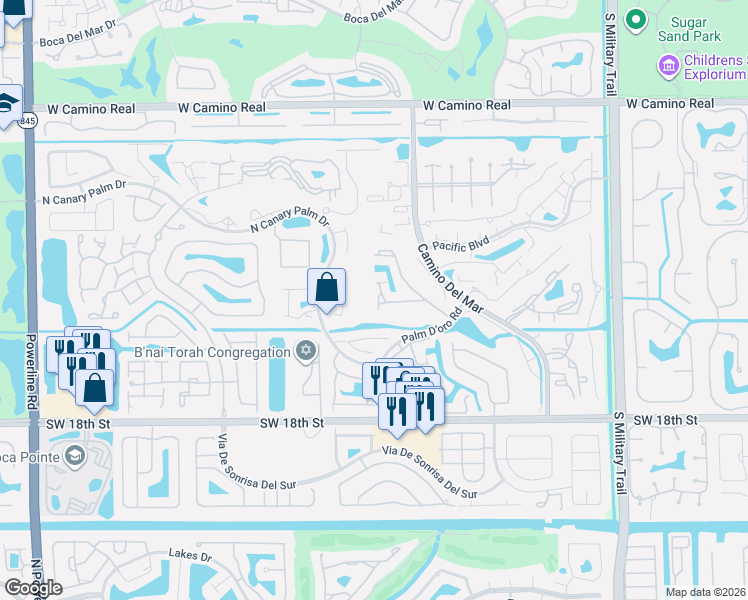 map of restaurants, bars, coffee shops, grocery stores, and more near 6076 Glendale Drive in Boca Raton