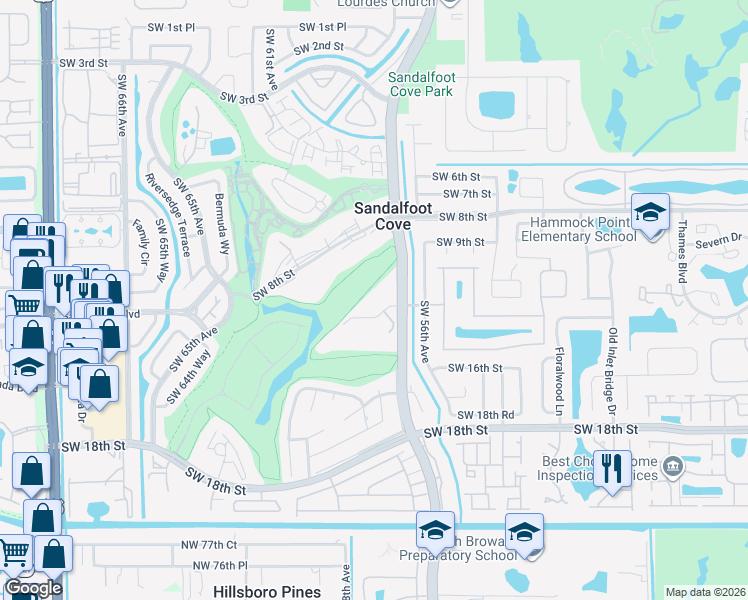 map of restaurants, bars, coffee shops, grocery stores, and more near 9121 Southwest 14th Street in Boca Raton