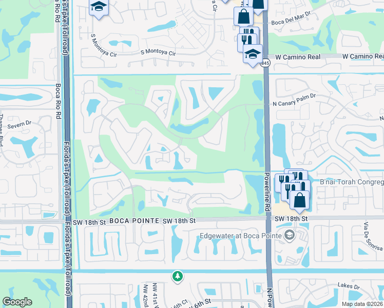 map of restaurants, bars, coffee shops, grocery stores, and more near 22884 El Dorado Drive in Boca Raton