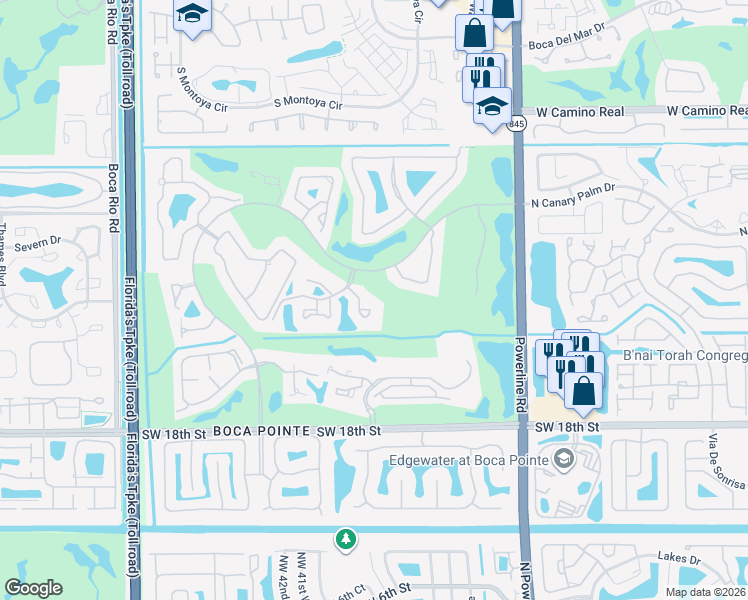 map of restaurants, bars, coffee shops, grocery stores, and more near 22884 El Dorado Drive in Boca Raton