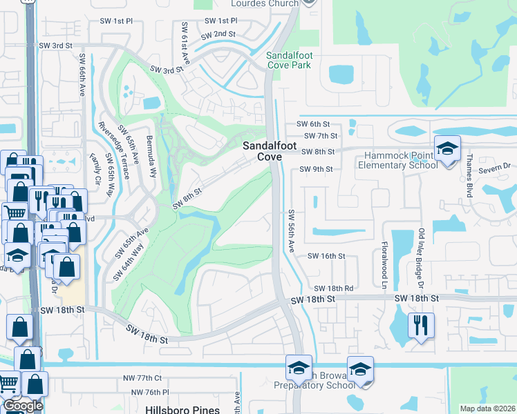 map of restaurants, bars, coffee shops, grocery stores, and more near 9121 Southwest 14th Street in Boca Raton