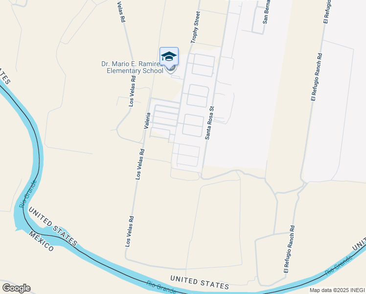 map of restaurants, bars, coffee shops, grocery stores, and more near 424 Blue Sky Street in Rio Grande City