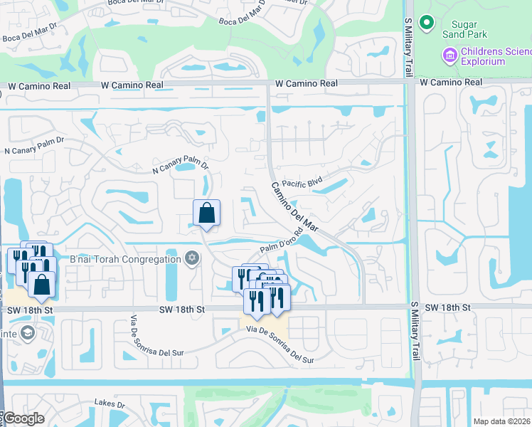 map of restaurants, bars, coffee shops, grocery stores, and more near 22935 Ironwedge Drive in Boca Raton