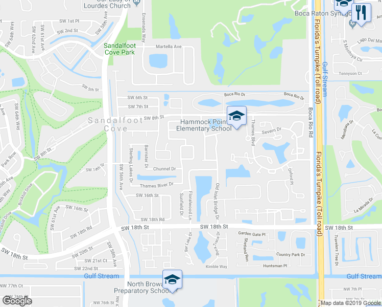map of restaurants, bars, coffee shops, grocery stores, and more near 22722 Royal Crown Terrace East in Boca Raton